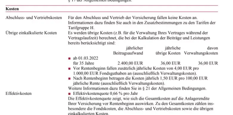 Kosten netto Rentenversicherungen. Bild: Oliver Mest